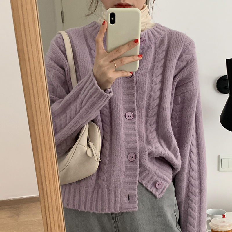 New Cable Knit Cardigan Loose Jacket 47