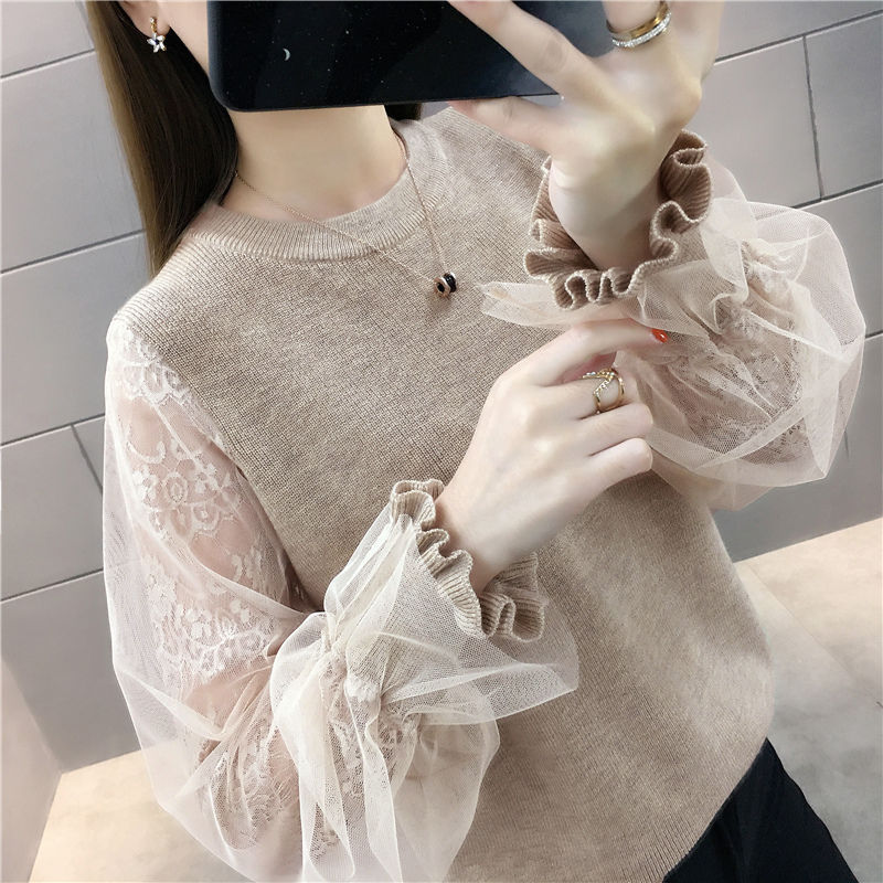 Casual round neck loose sweater women's knitted cardigan 37