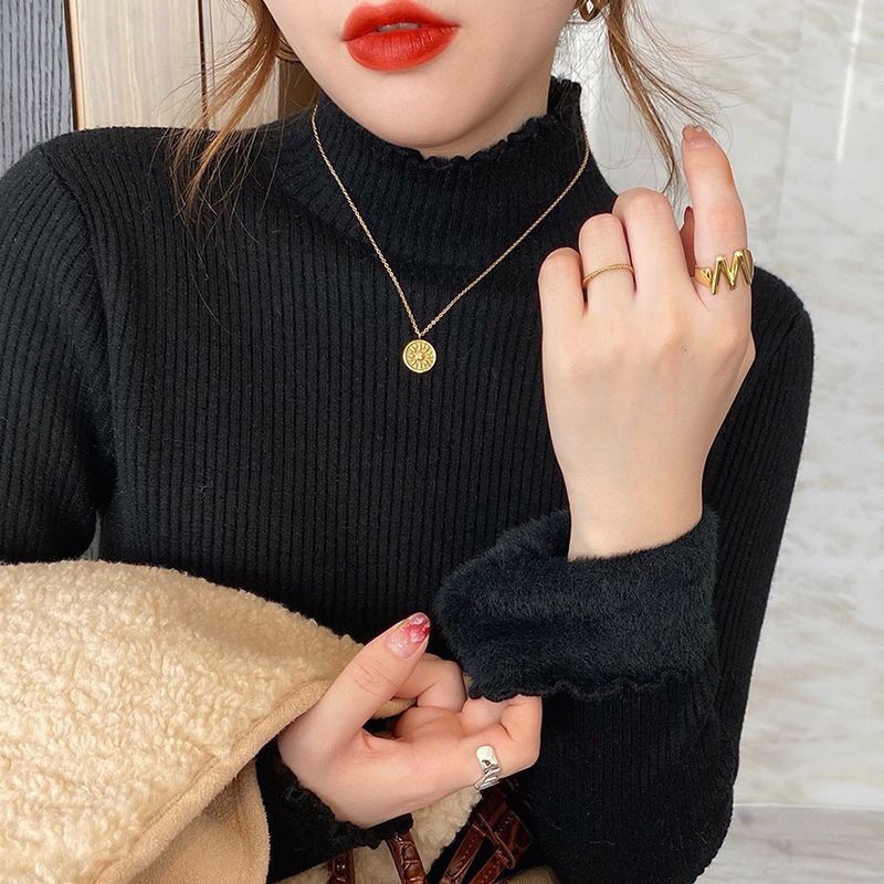 Half turtleneck knitted bottoming shirt thick top 32