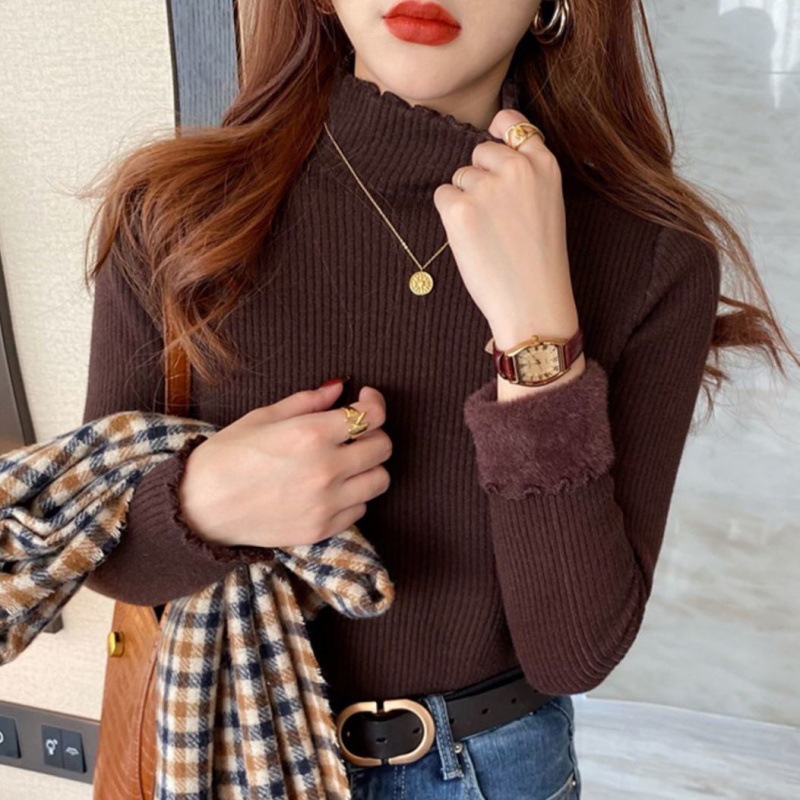 Half turtleneck knitted bottoming shirt thick top 32