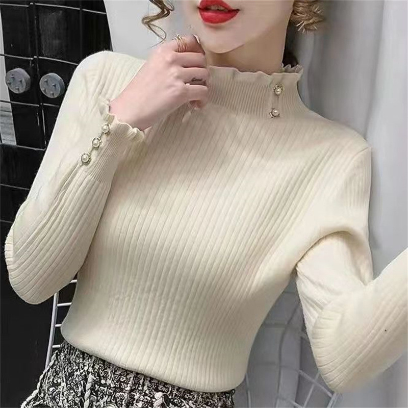 Half turtleneck warm base knit sweater top 31 02