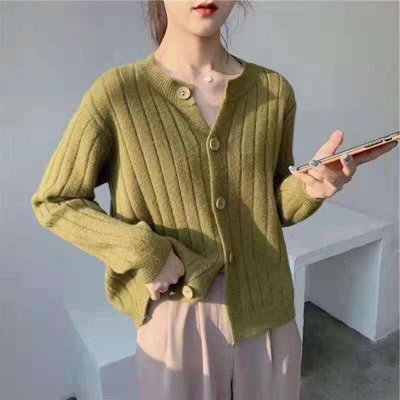 Retro style sweater short knitted cardigan coat 9 02