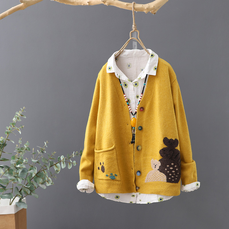 Spring and autumn temperament women's knitted cardigan 4 02