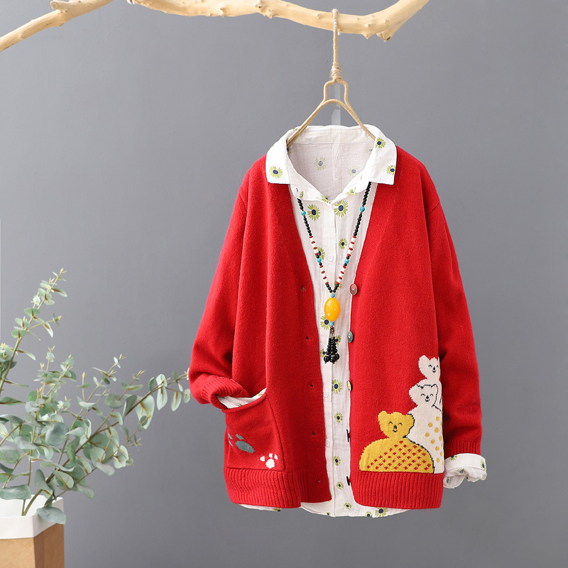 Spring and autumn temperament women's knitted cardigan 4