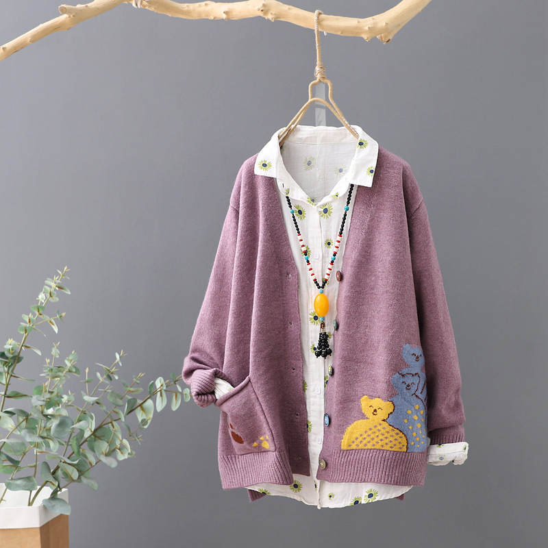 Spring and autumn temperament women's knitted cardigan 4
