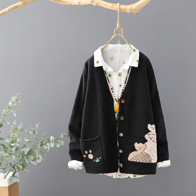 Spring and autumn temperament women's knitted cardigan 4