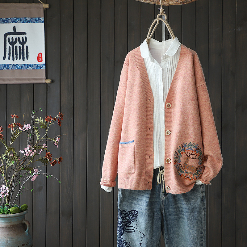Spring and autumn thin knitted cardigan sweater 2 02