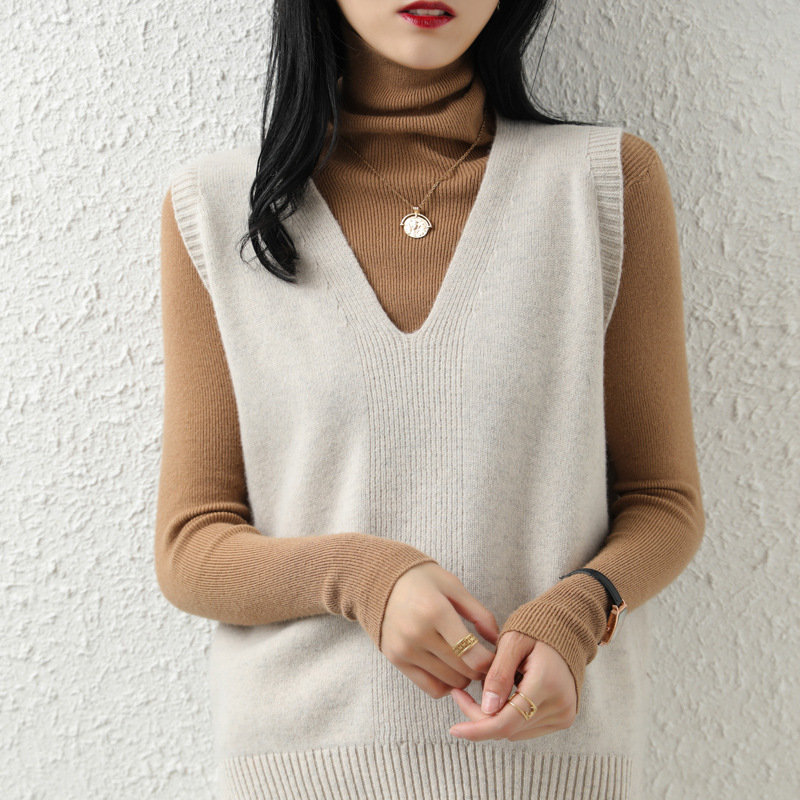 V-neck pullover loose knitted vest 18