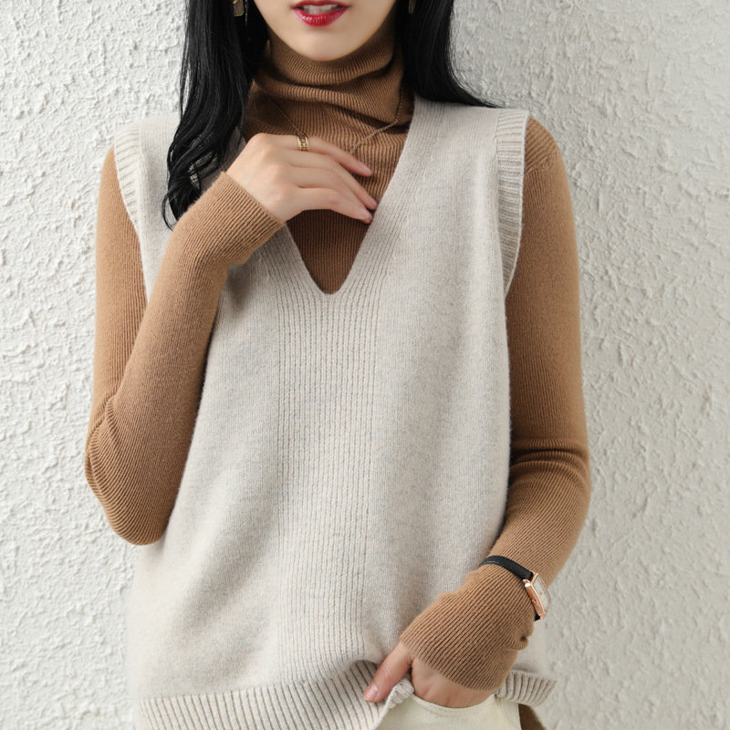 V-neck pullover loose knitted vest 18