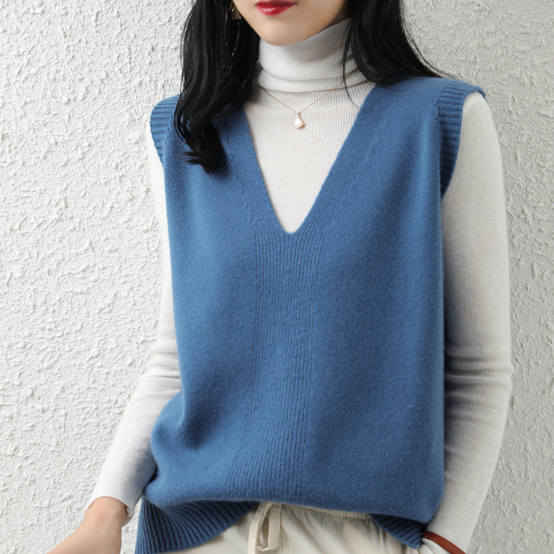 V-neck pullover loose knitted vest 18