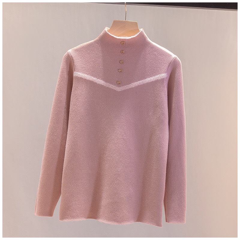 Women's half turtleneck loose sweater knitted bottoming shirt 29 02