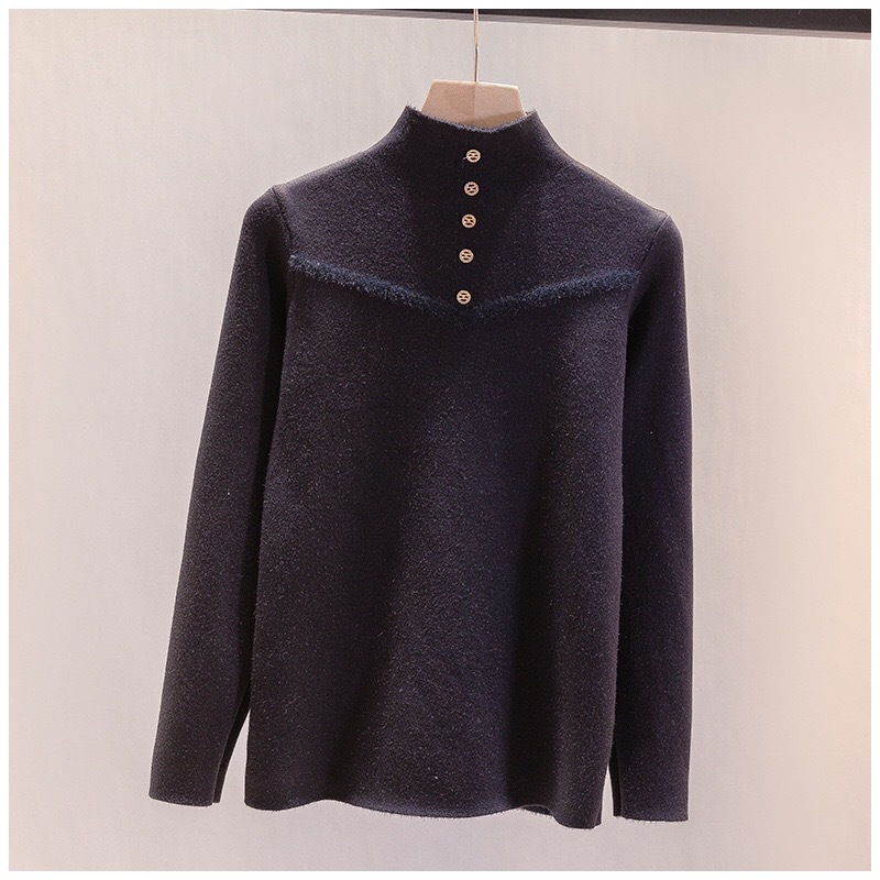 Women's half turtleneck loose sweater knitted bottoming shirt 29