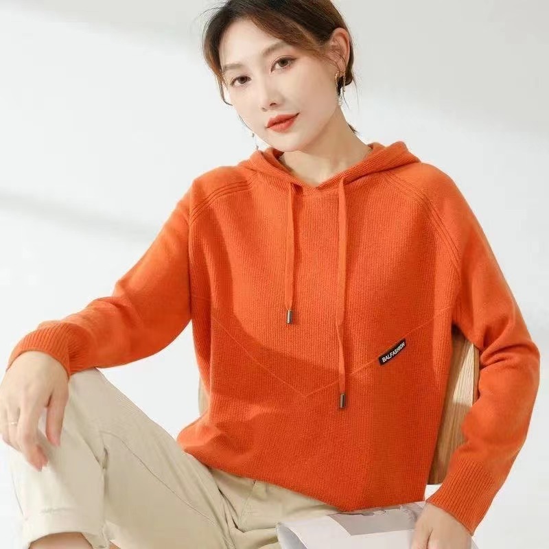 Casual sweater hooded pullover sweater knitted bottoming shirt 51 01
