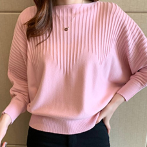 Fresh and sweet one-shoulder top sweater 56