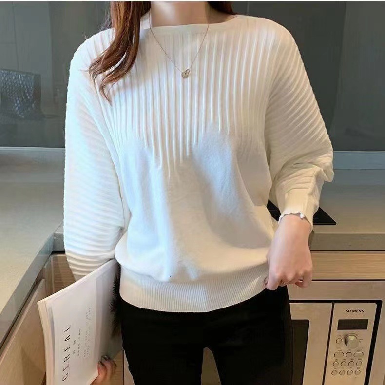 Fresh and sweet one-shoulder top sweater 56